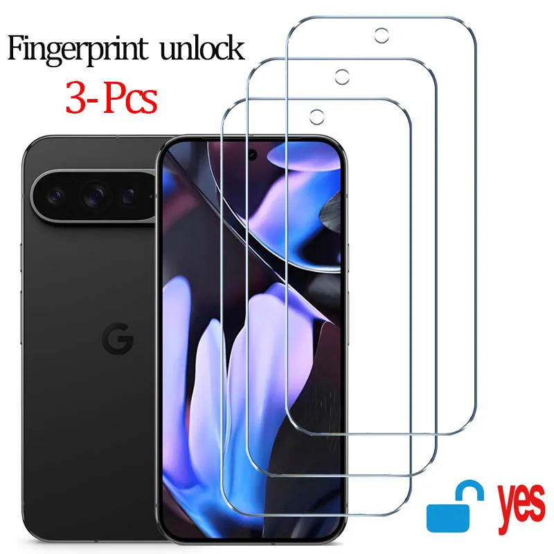 Fingerprint unlock Glass for Pixel 9 Pro 8A 9A 7 6A 7A 8 Pro Screen Protector Pixel 9 Pro XL Tempered Glass for Google Pixel 9