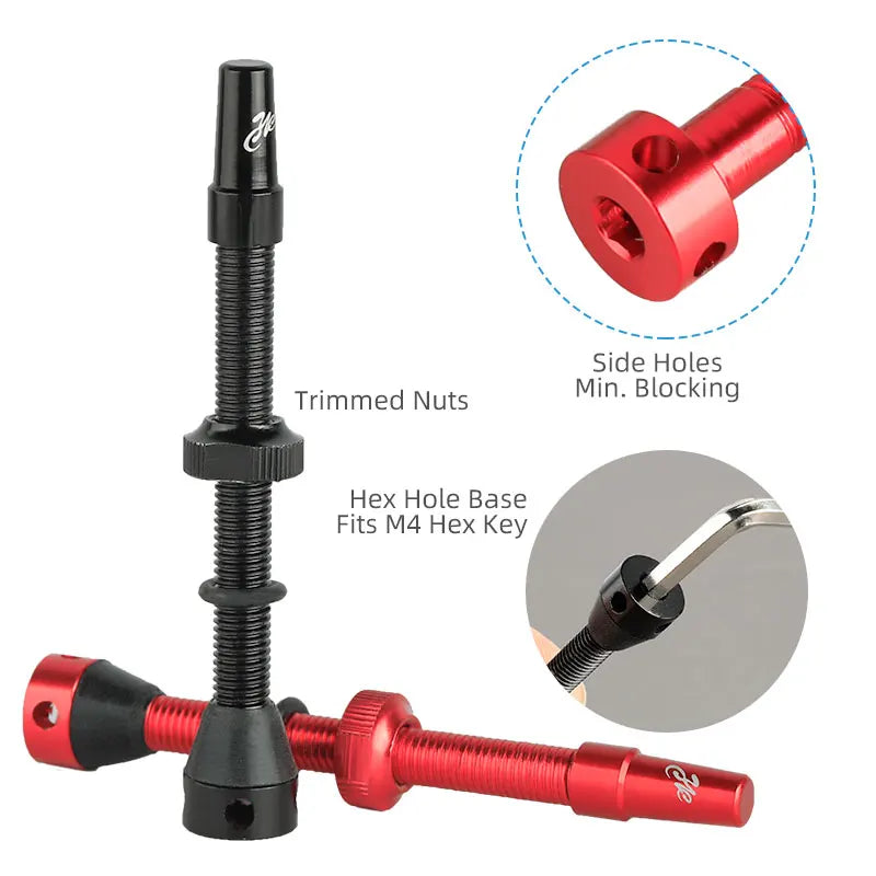 Bicycle F/V Tubeless Valve 44 60 80mm W/Tool Optional For Gravel Bike Aluminum alloy Pole Brass Core Presta Valve Cycling Parts