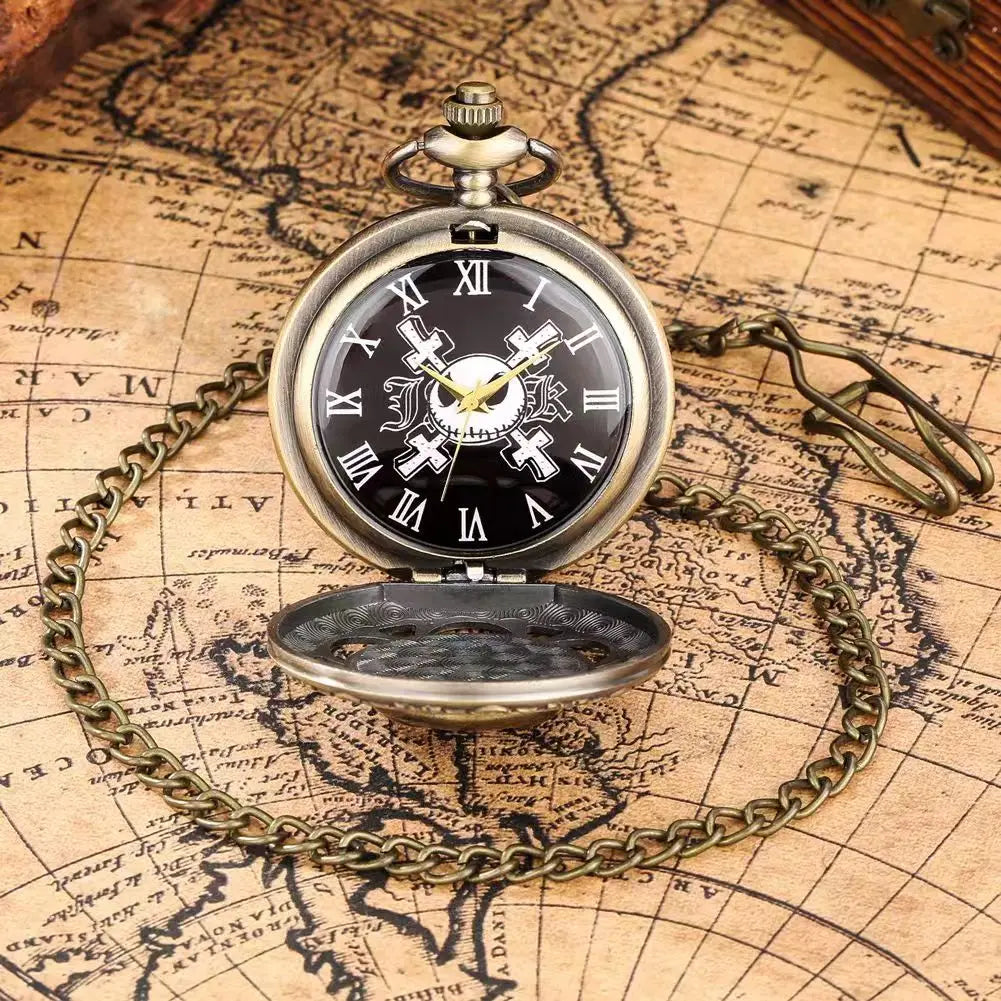Ghost Face Funny Pocket Watch Blue Frog Big Pocket Watch Cartoon Animation Theme Elements Retro Flip Children's Student Pocket