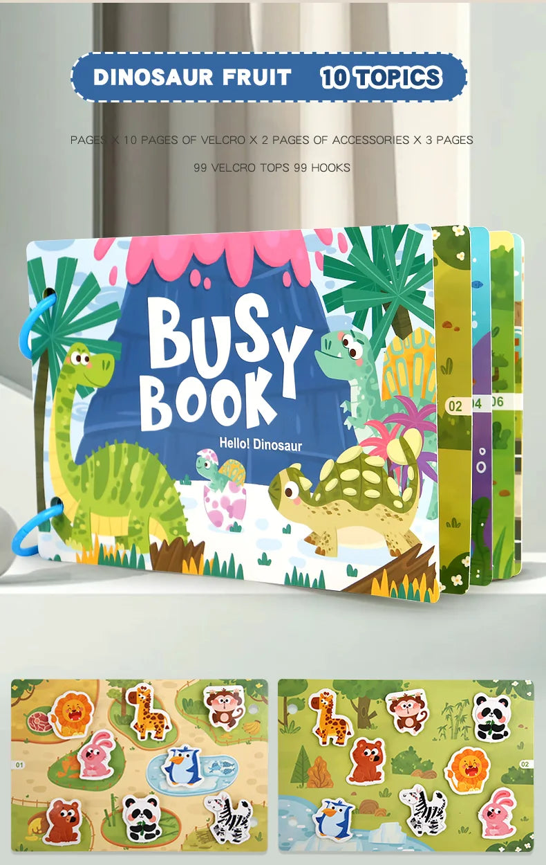 Puzzle Montessori Quiet Book Word Recognition Children's Early Education Enlightenment Stickers Book Toys