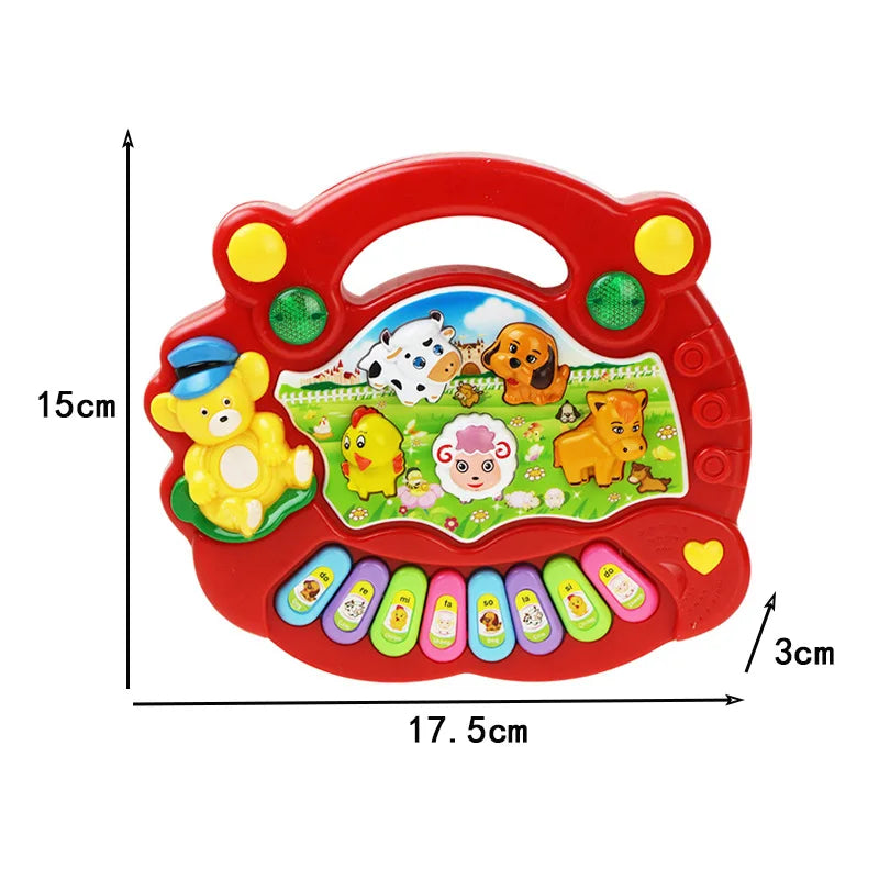 Kids Cartoon Animal Farm Music Piano Keyboard Plastic Early Education Electronic Toy For Children's Day Gift