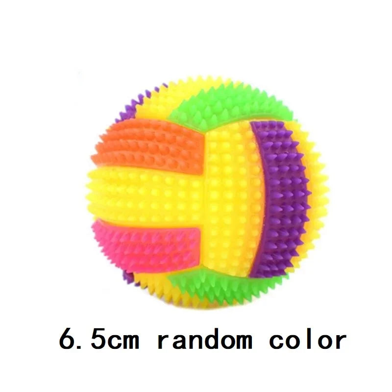 Luminous Elastic Activation Sound Ball Toys Massage Ball with Whistle Dog Cats Chew Bouncy Ball Soccer Glowing Children Pet Toys