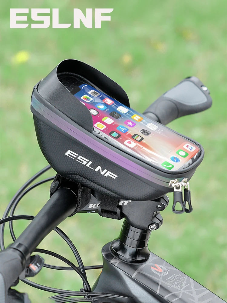 ESLNF Hard Shell Phone Bag Cycling Bag Handlebar Bag Waterproof Large Capacity Touchscreen Compatible Bicycle Accessories