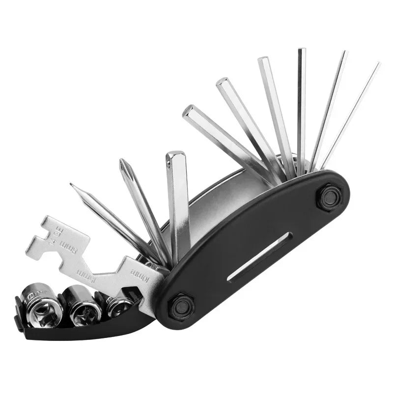 1Pc Multifunctional Bike Tool 16 In 1 Pocket Mini Bicycle Repair Tool Portable Bike Bicycle Screwdriver Repair Cycling Tool