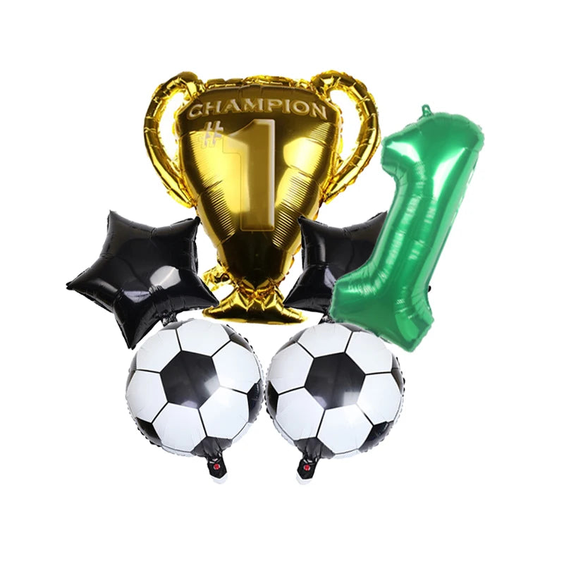 32inch Green Digital Number Foil Ballon Trophy Football Helium Balloons Kids Gifts Birthday Party Football theme Decoration