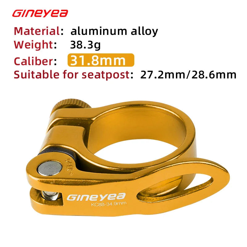 Gineyea Bicycle Quick Release Seatpost Clamp 27.2/28.6/30.4/31.8/34.9/30.9/31.6mm FOR Zoom KS EXA Seat Tube MTB BMX Road Bike