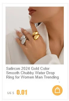 Salircon Fashion Simple CCB Small Ball Ring for Women Men 2024 Punk Hip Hop Metal Open Finger Ring Female Jewelry Gift