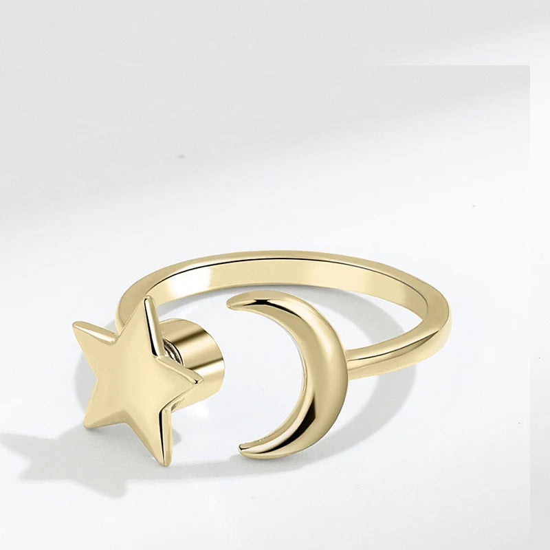 Anti Stress Anxiety Fidget Rings for Women Stainless Steel Sunflower Sun Star Spinner Ring Christmas Jewelry Gifts