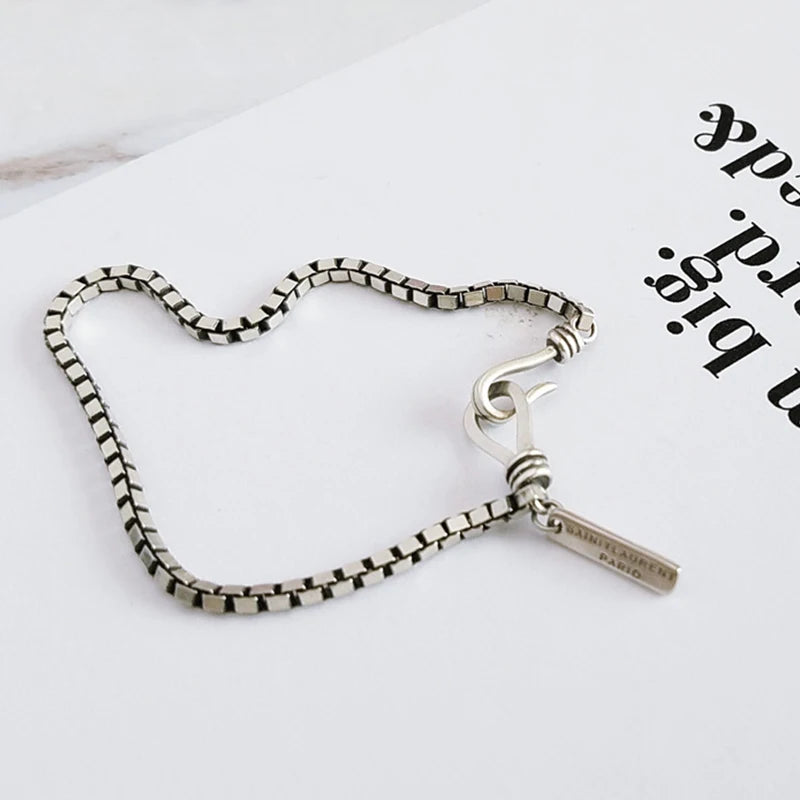 925 Sterling Silver Geometric Bracelet Simple Charm Elegant Women Accessories Birthday Party Gift Exquisite Jewelry Free Shippin