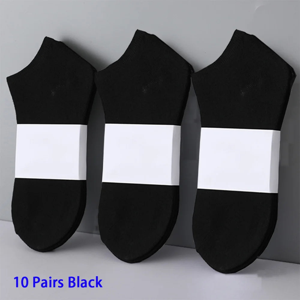 5/6/7/10 Pairs Women/Men Boat Socks Invisible Low Cut Silicone Non-slip Summer No-show Ankle Socks Solid Color Casual Breathable