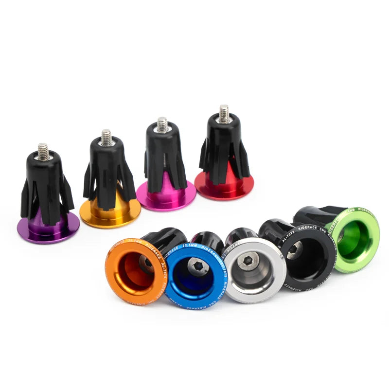 RIDERACE Bicycle Grip HandleBar End Cap 23.5MM Aluminium Alloy Road Cycling Handle bar Grips Plugs Caps For MTB Mountain Bike