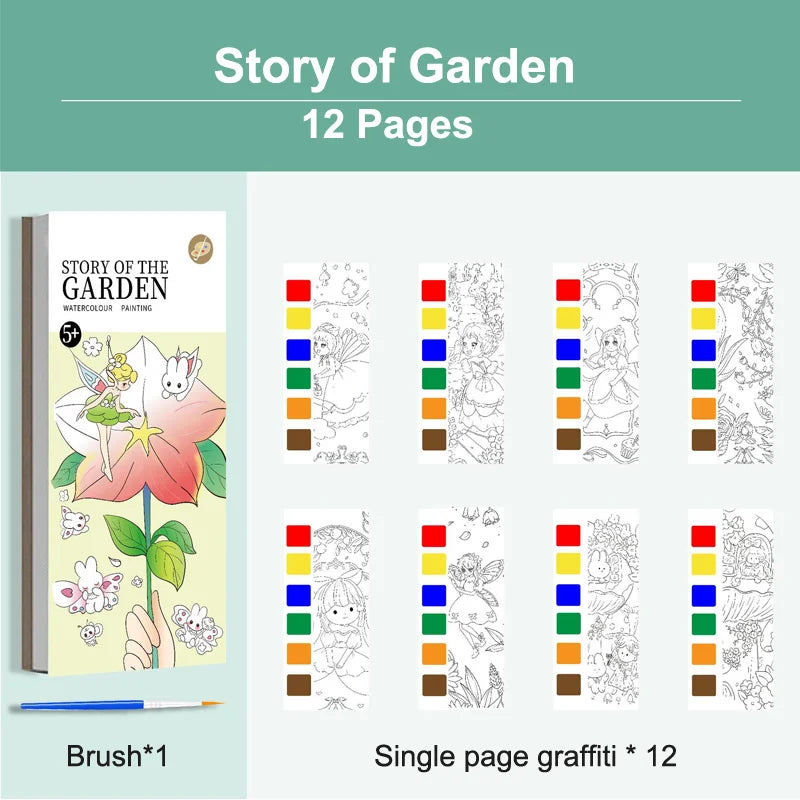 Coloring Books Portable Watercolor Painting Book Graffiti Picture Books Painting Drawing Toys For Children Gift