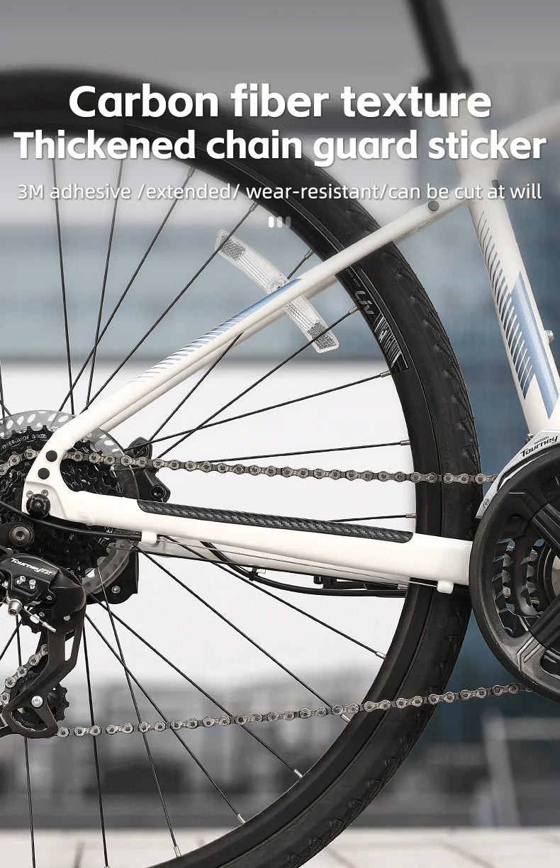 WEST BIKING Bicycle Chain Protection Sticker Mountain Bike Carbon Fiber Chain Sticker Folding Frame Anti-scratch Protective Film