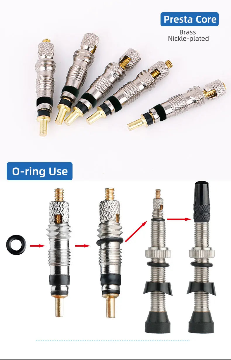 Bicycle F/V Tubeless Valve 44 60 80mm W/Tool Optional For Gravel Bike Aluminum alloy Pole Brass Core Presta Valve Cycling Parts