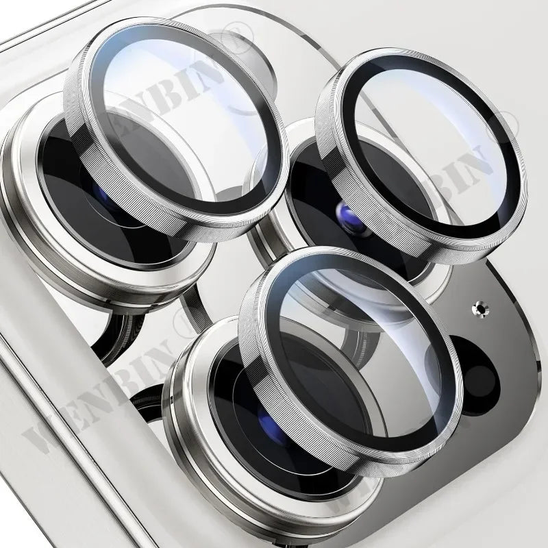 2 Pcs Camera Lens Protector For iPhone 16 15 14 13 12 11 Pro Max Plus Mini Diamond Metal Protective Glass For iPhone Lens