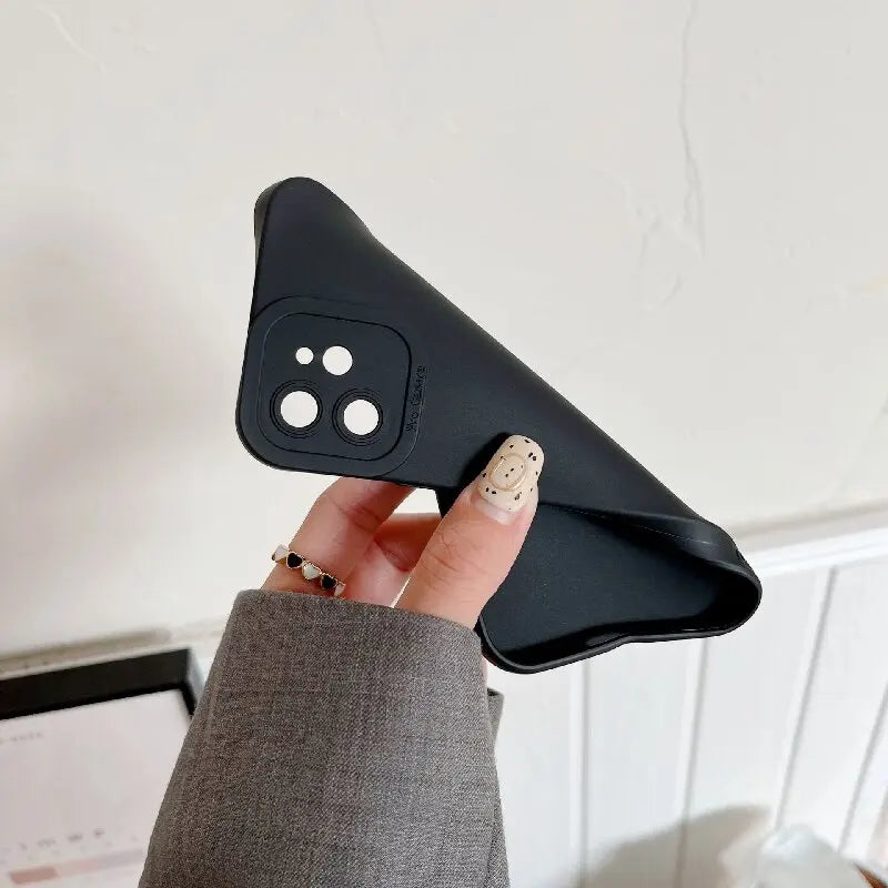 Matte Simple Soft Silicone Phone Case for iPhone 16 15 14 13 12 11 Pro Max XS XR X 7 8 Plus SE Lens Protection Shockproof Cover