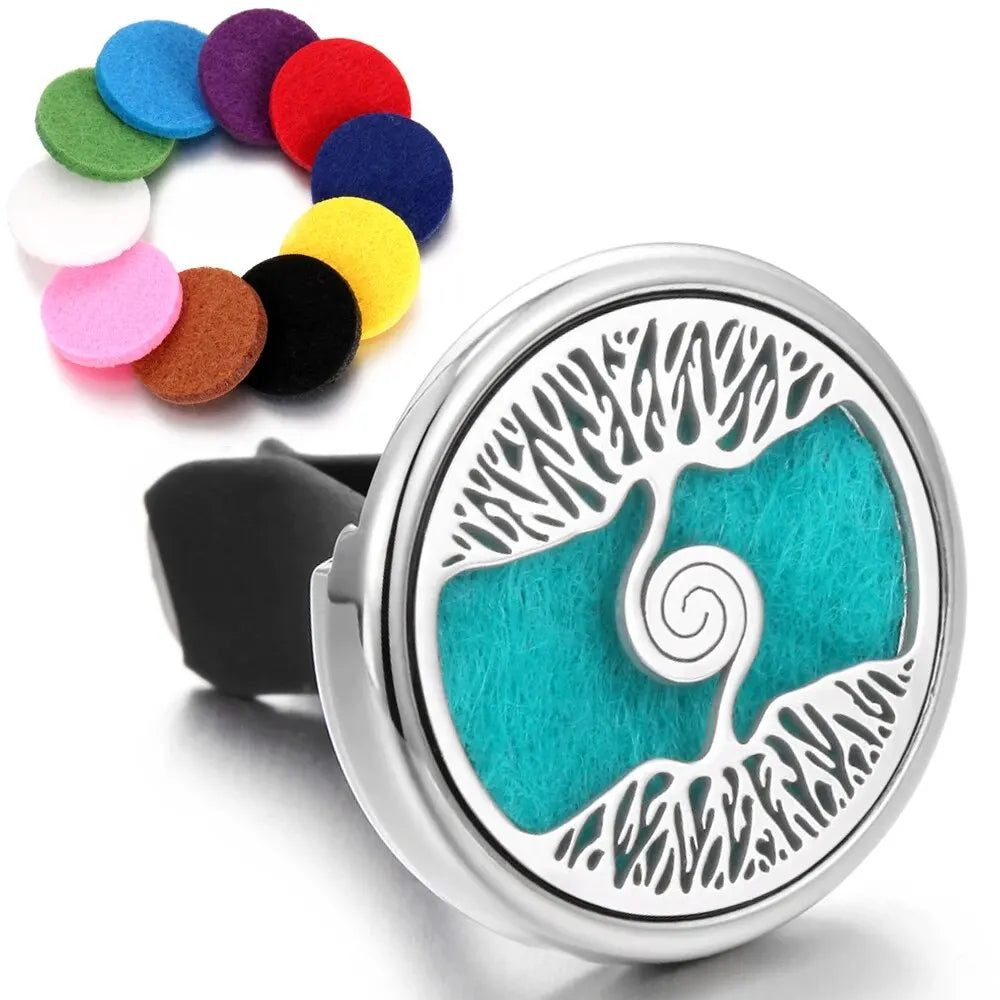 Tree Car Aromatherapy Diffuser Locket Car Clip Perfume Essential Oil Diffuser Car Vent Clip Air Freshener Purifier With Pads
