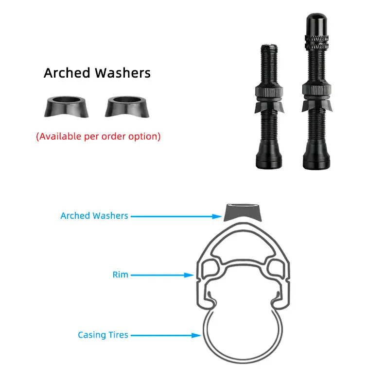 Deemount 2PCS Bicycle Tubeless Schrader Nipple A/V Valves Brass Core CNC Machined Anodized for MTB Road Bike Tubeless Rims