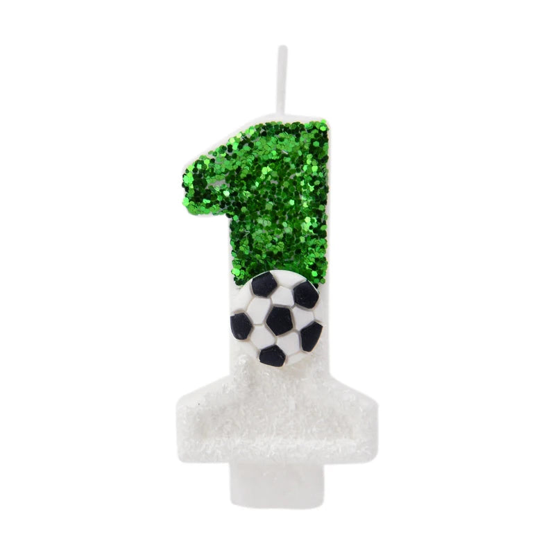 0-9 Number Soccer Cake Candles Kids Sports Theme Football Birthday Party Decoration Favors Cupcake Topper Cake Decor Supplies