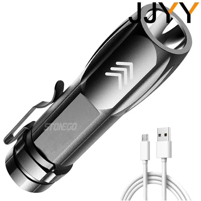 Mini Keychain Lamp Keychain Pocket Torch USB Rechargeable LED Light Flashlight Lamp Waterproof Keychain Light 1PC