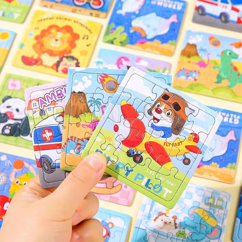 20pcs Cartoon Puzzle Animal Pattern Educational Puzzle Toys for Kids Birthday Party Favors Classroom Prizes Goodie Fillers Gifts