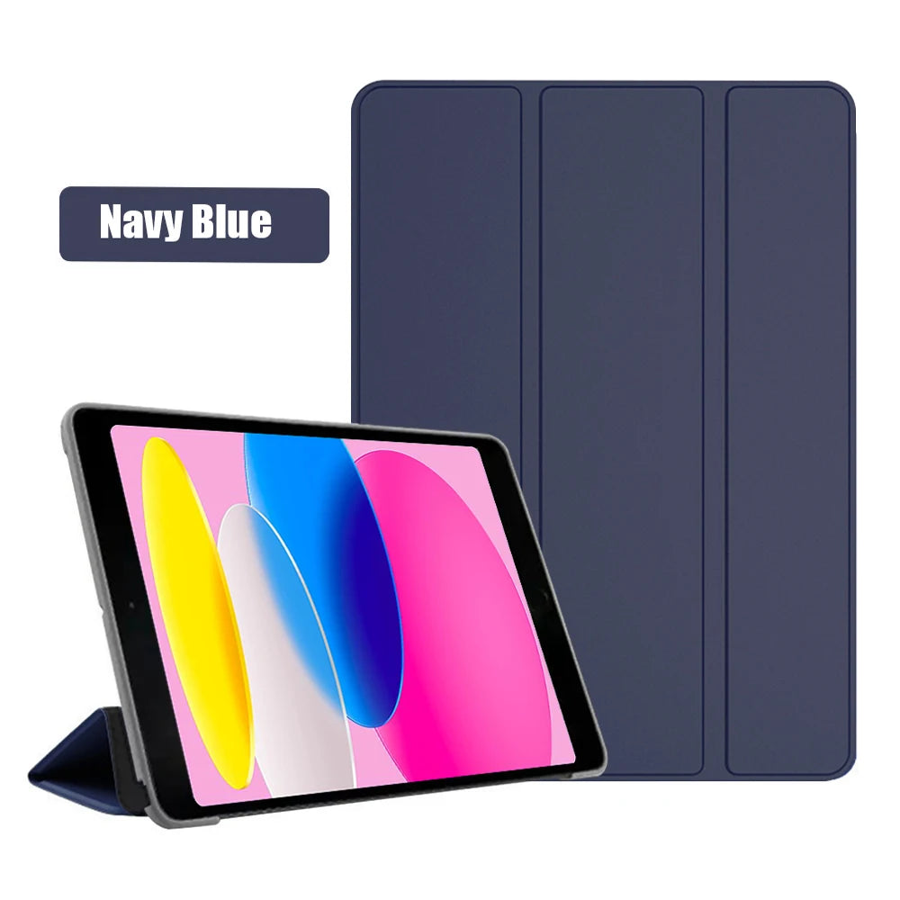 New iPad 10 2022 10th Generation A2696 PU Leather Tablet Folding Smart Cover Funda for Apple iPad 10 9 Inch Protective Case
