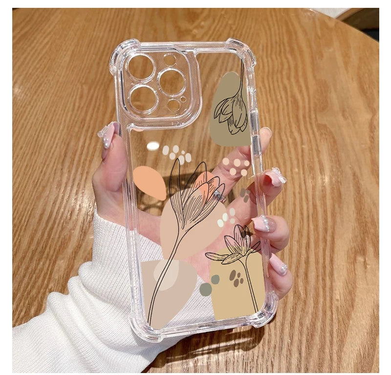 P ixel 8 Pro Plant Flower Transparent Phone Case For Google Pixel 8Pro 7A 8A 6 8 9 6Pro 9ProXL 7Pro 6A 7 9Pro Cover