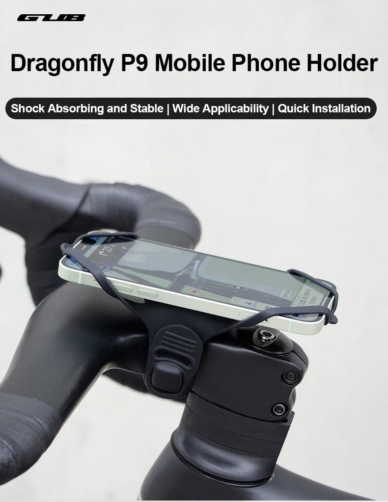 GUB Bicycle Dragonfly P9 Cell Phone Holder Road Bike MTB Silicone Mobile Phone Holder Normal Shaped Handlebar Universal