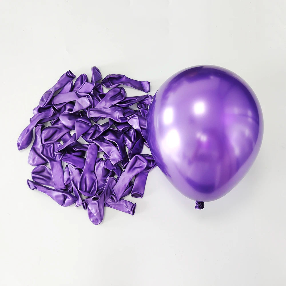10Inch 10/30/50Pcs Latex Balloon Gold Silver Black Pink Xmax Balloon Wedding Happy Birthday Metallic Chrome Balloon Decoration