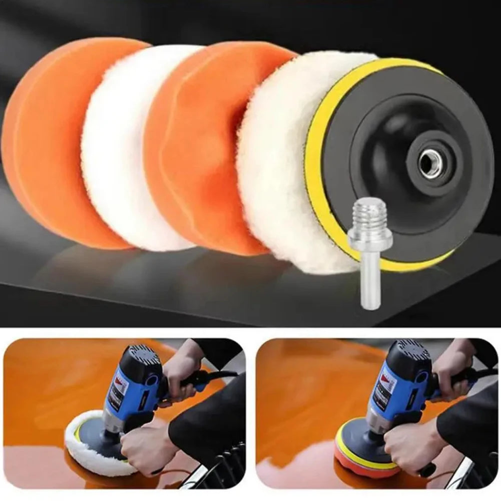 3/4/5 Inch Car Polisher Pads Kit Wool Buffing Waxing Clean Polish Reusable Buffer Drill Wheel Polisher for Auto Remove Scratches