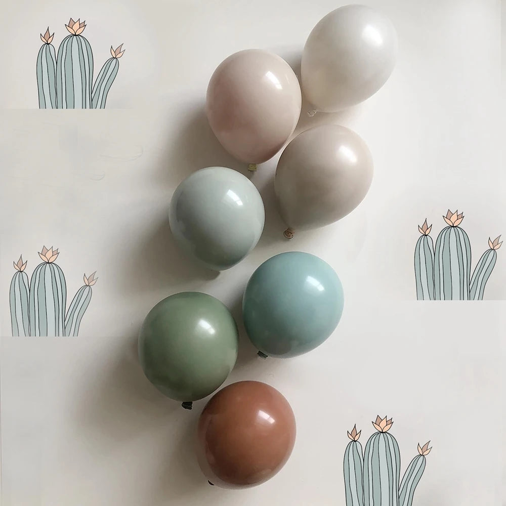 15/20PCS 10inch Vintage Balloons Retro Khaki Green Balloon Set for Wedding Anniversary Happy Birthday Party Decoration Supplies