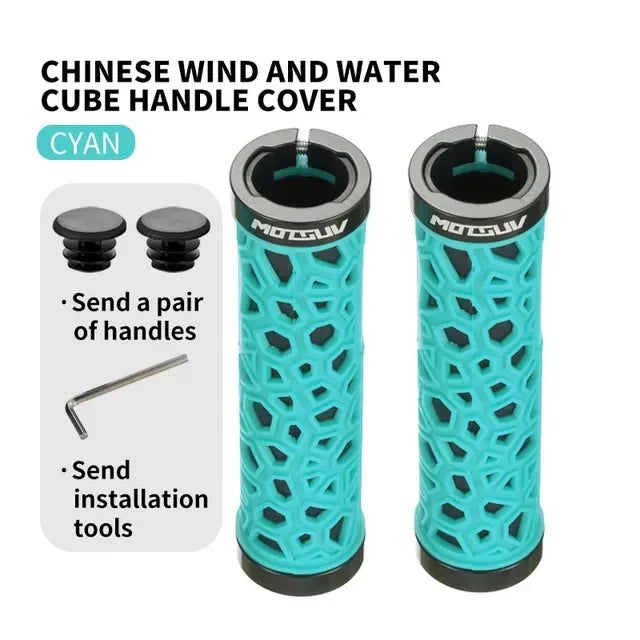 MOTSUV Bicycle Handle Bar Grips MTB Bike Soft Double-sided Locking Handlebar Cover Plug Rubber Non-slip Cycling Accessories Part