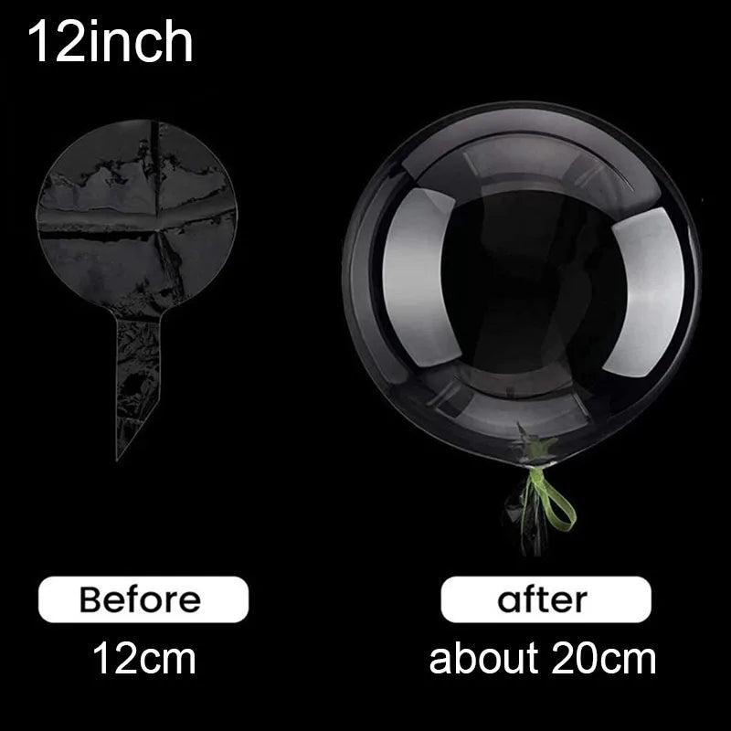 10pcs 8/10/12/16/18/20/24/inch Transparent Bobo Balloon Clear Bubble Balloon For Wedding Birthday Party Decoration Helium Ballon