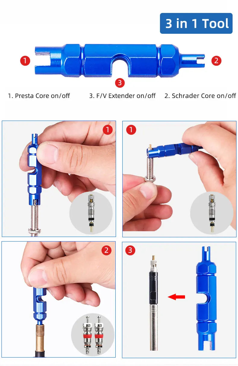 Bicycle F/V Tubeless Valve 44 60 80mm W/Tool Optional For Gravel Bike Aluminum alloy Pole Brass Core Presta Valve Cycling Parts