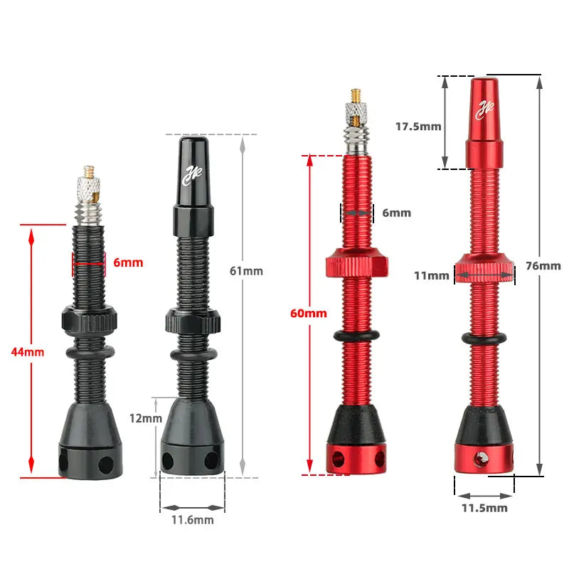 Bicycle F/V Tubeless Valve 44 60 80mm W/Tool Optional For Gravel Bike Aluminum alloy Pole Brass Core Presta Valve Cycling Parts