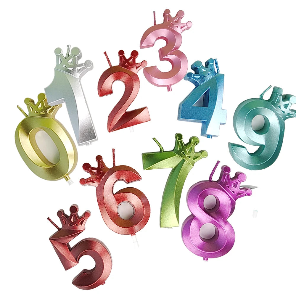Happy Birthday Cake Crown Digital Candle Crown Children's Party Decoration Ornaments Opera Digital Celebration Candle