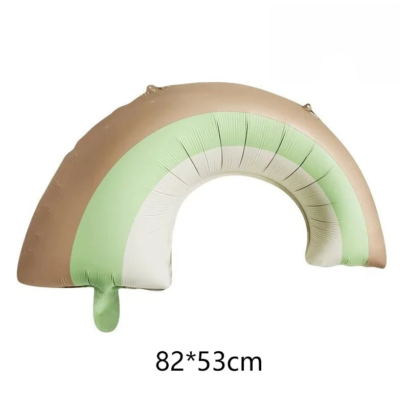 Cute Matte Rainbow Cake Bear Foil Balloon Kids Adult Birthday Party Decorations Cartoon Bow Candy Ice Cream Balloons Globos