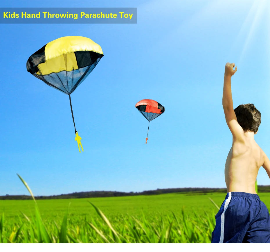 1pcs Hand Throwing Parachute Kids Outdoor Funny Toys Game Play Toys for Children Fly Parachute Sport with Mini Soldier Toys