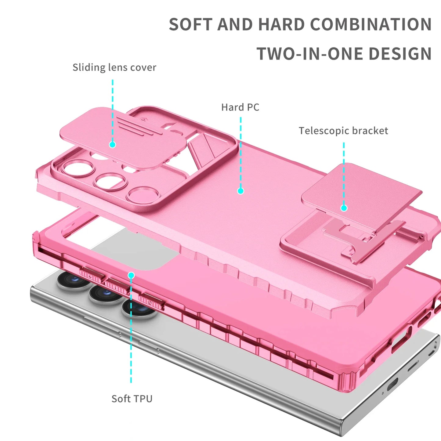 For Samsung S25 Ultra S24 S23 FE S22 S21 A56 A36 A16 A55 A35 A15 A14 A54 A34 Armor Case for Samsung Galaxy S24 Ultra Plus Cases