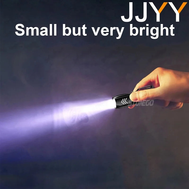 Mini Keychain Lamp Keychain Pocket Torch USB Rechargeable LED Light Flashlight Lamp Waterproof Keychain Light 1PC