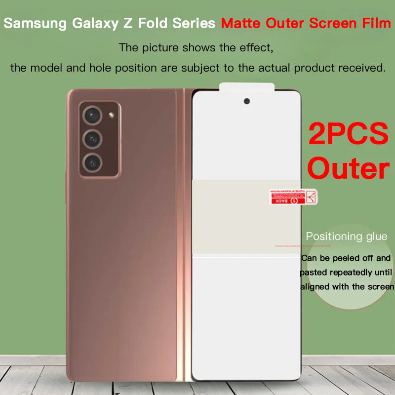 Matte Hydrogel Soft TPU Film For Samsung Galaxy Z Fold 5 4 3 2 5G Internal Inner Outer Hinge Sticker Full Body Screen Protector