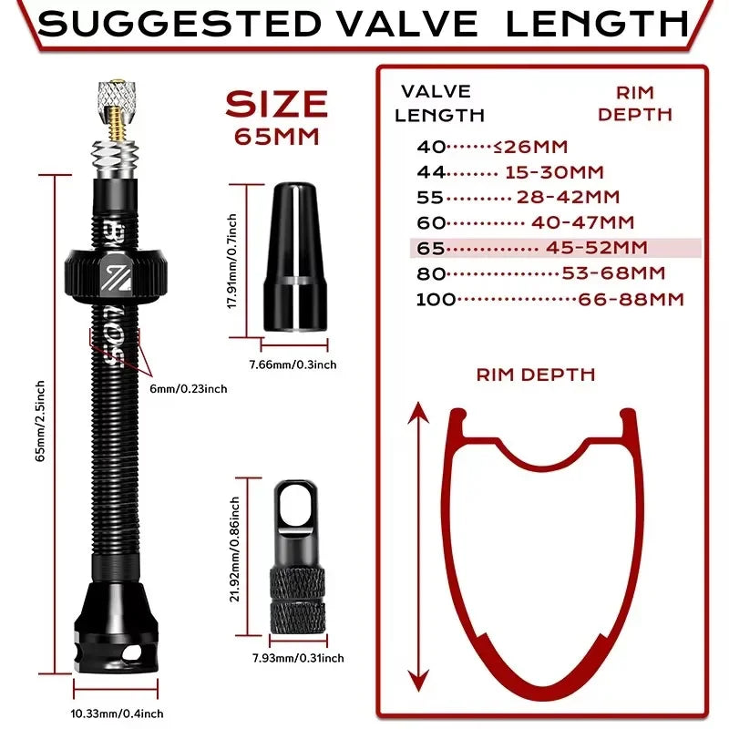 BUCKLOS Bike Tubeless Valve 40MM 44MM 55MM 60MM Road Mountain Bicycle Presta Valves High Quality Tire Nipple MTB Accessories