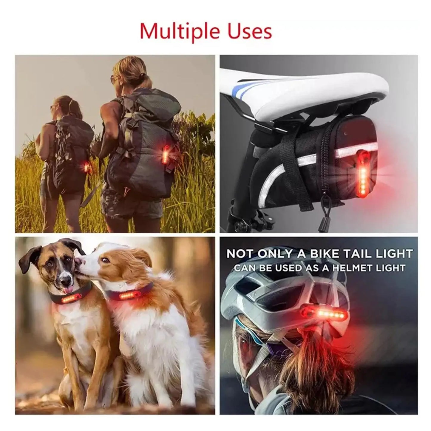 USB Rechargeable Bicycle Light Cycling Rear Light LED Taillight Waterproof MTB Road Bike Light Back Lamp for Bicycle D2K2