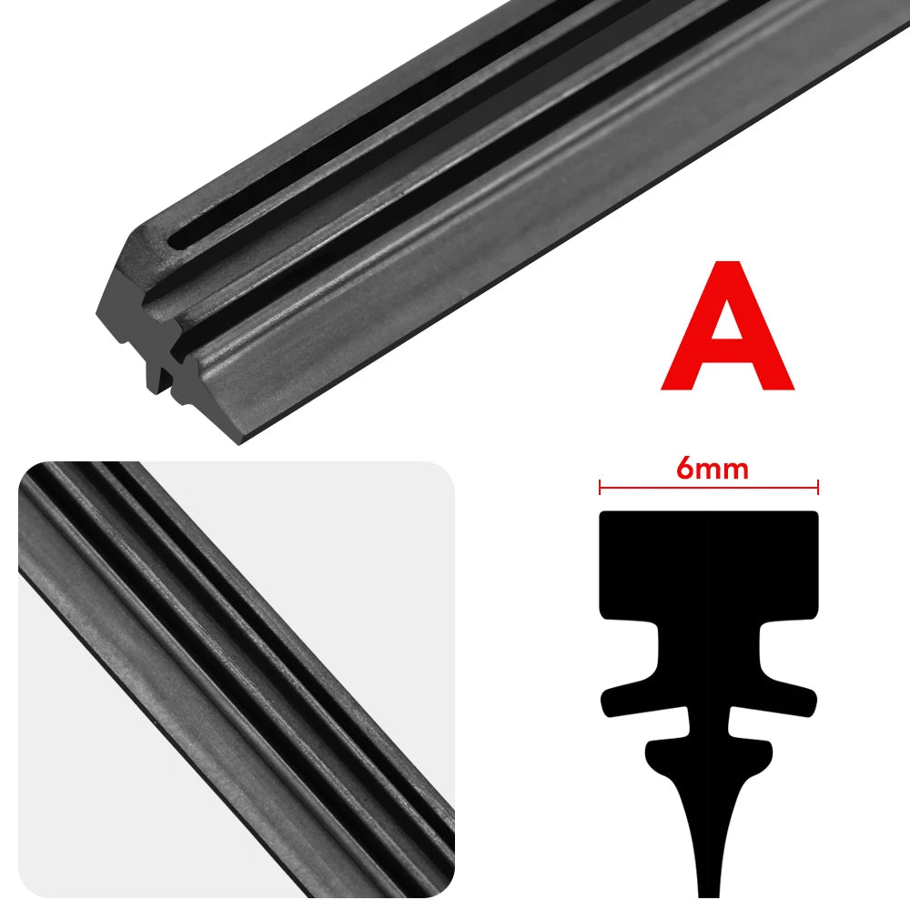 Car Wiper Rubber Strips Refill Wiper Blade Replacement Parts All Types Seasons Windshield Wiper Blades Blade Soft Car Accessorie