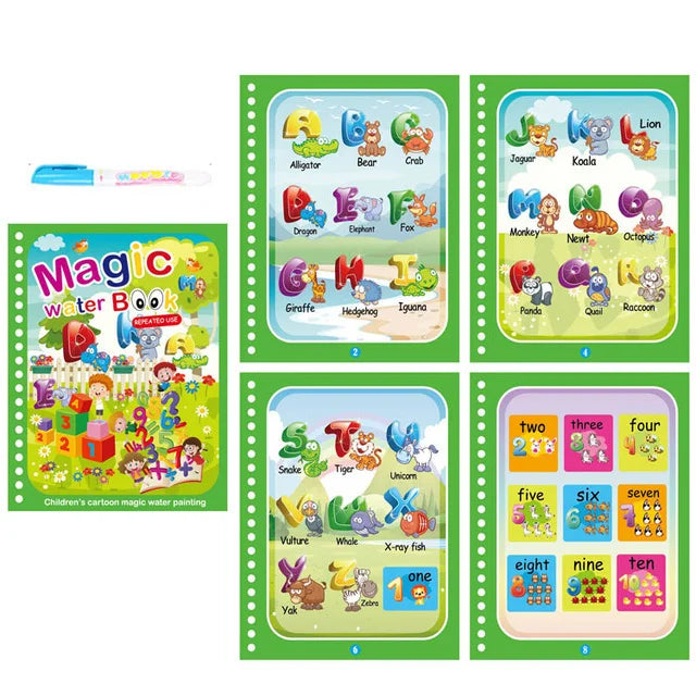 Montessori Toys Reusable Coloring Book Magic Water Drawing Book Painting Drawing Toys Sensory Early Education Toys for Children