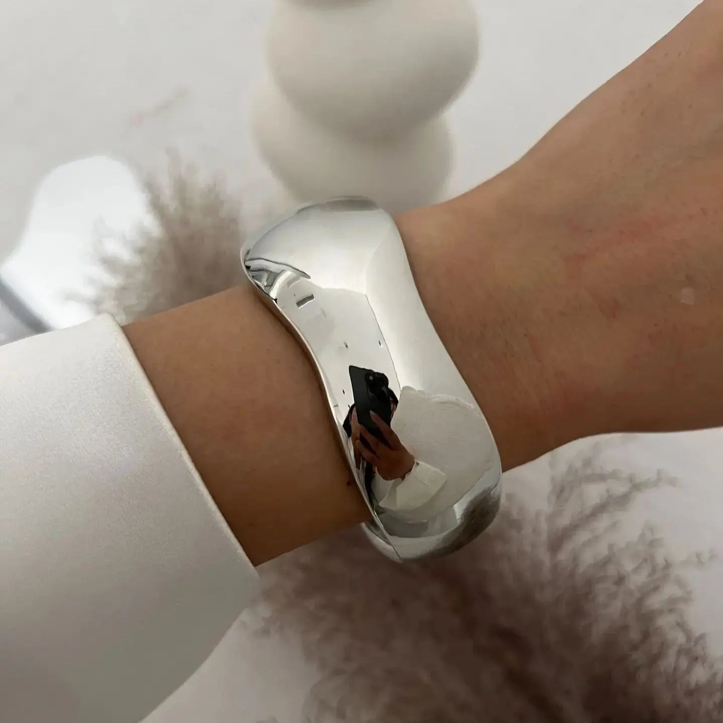 DIEZI Vintage Wide Cuff Bangles Hip Hop Punk Gold Silver Color Geometric Metal Spring Bangles For Women Bracelets Men Jewelry