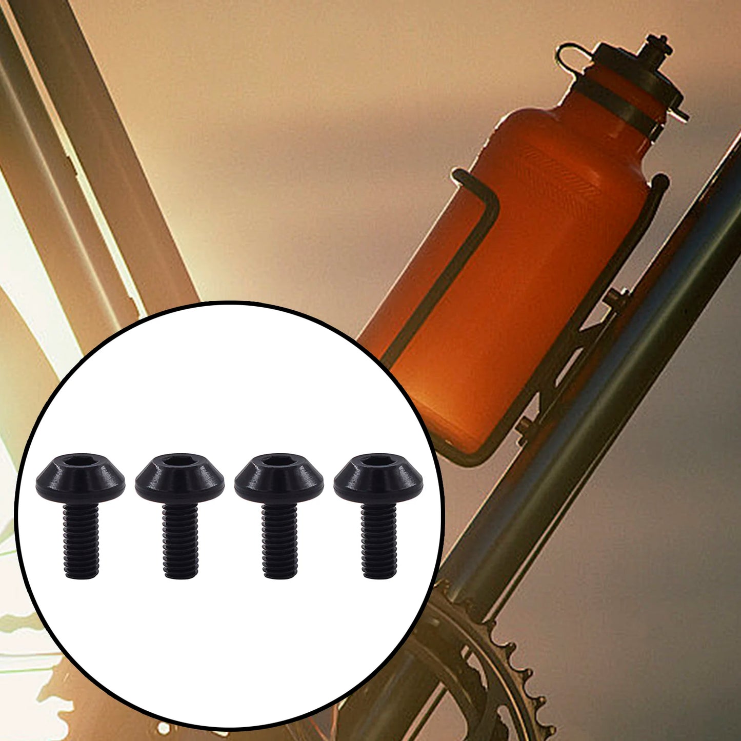 4 Pcs Bicycle Water Bottle Cage Bolt Cycling Accessories Kettle Holder Aluminum M5 Screw Handle Bikes Part for MTB Road Bike