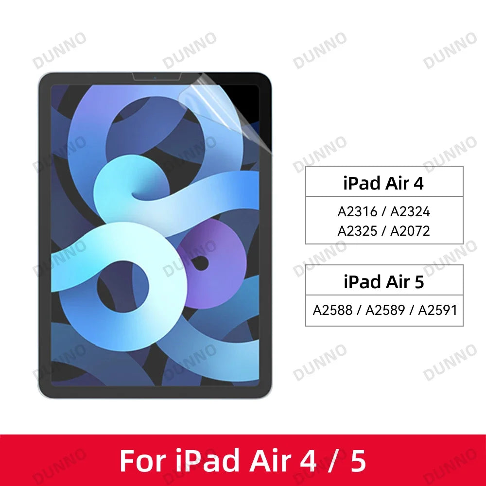 For iPad Air 6 2024 Pro 11/13 M4 Screen Protector Film Paper Feel Matte PET Painting for iPad 7th 8th 9th 10th Generation