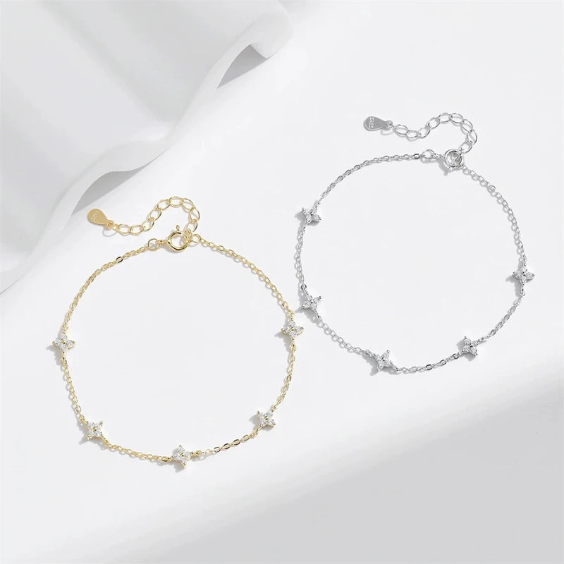 Crystal Flower Stainless Steel Bracelet Women Fashion Personality Korean Bracelet Jewelry Accessories Anniversary Gift