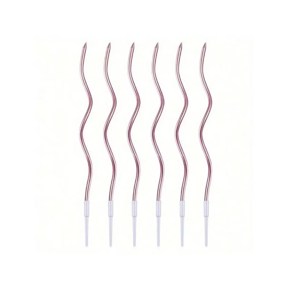 6/120/96Pcs Curved Cake Candles Birthday Baby Shower Gender Reveal Cupcake Decorating Candle Toppers Wedding Party Decorative